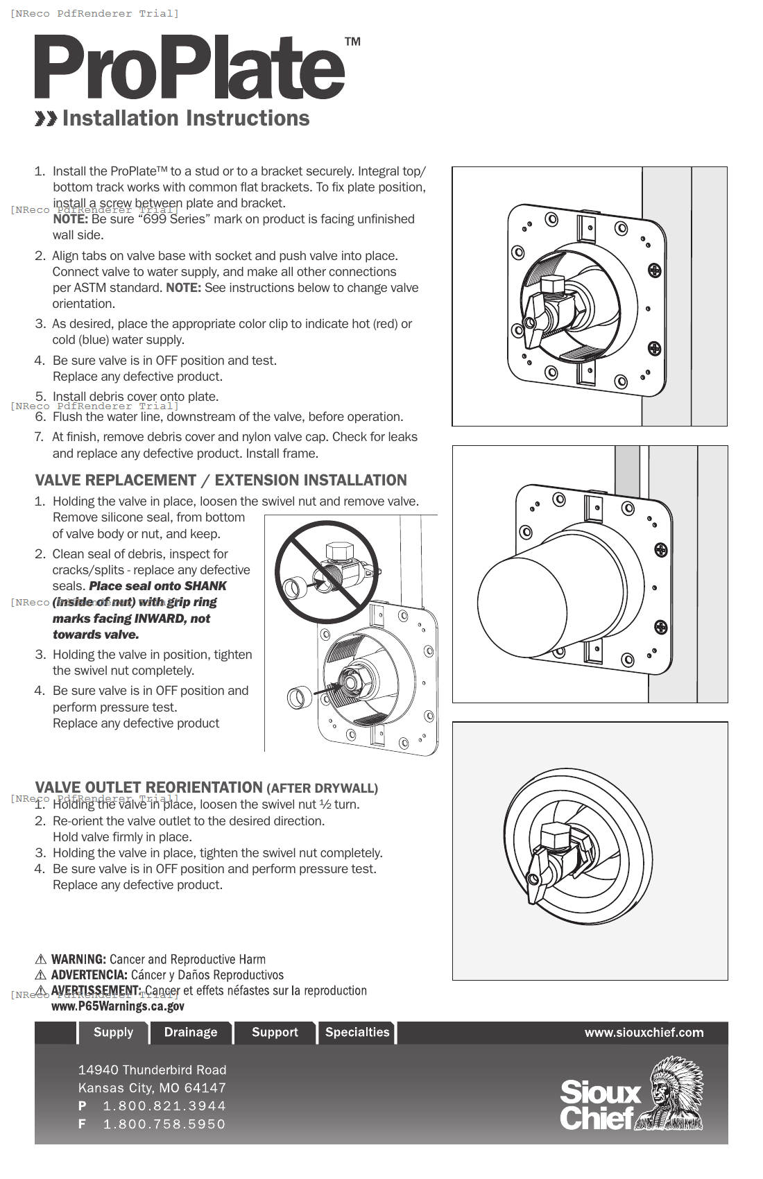 699 SERIES - PROPLATE - INSTRUCTION SHEET.PDF Technical Document